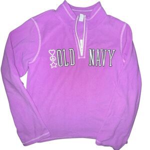 Vintage Old Navy girls Pink quarter zip pullover fleece size XXL